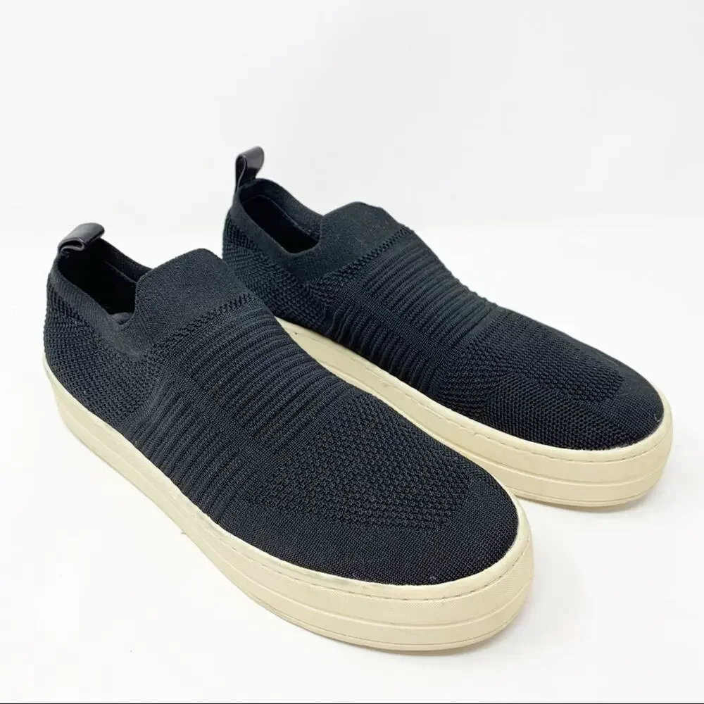 J/Slides Black Platform Slip On Sneakers Size 8.5